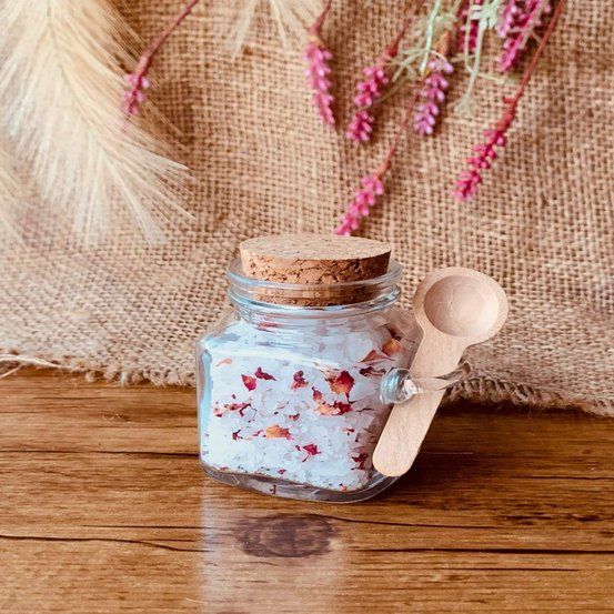 Bath Salts Glass Jar With Spoon
